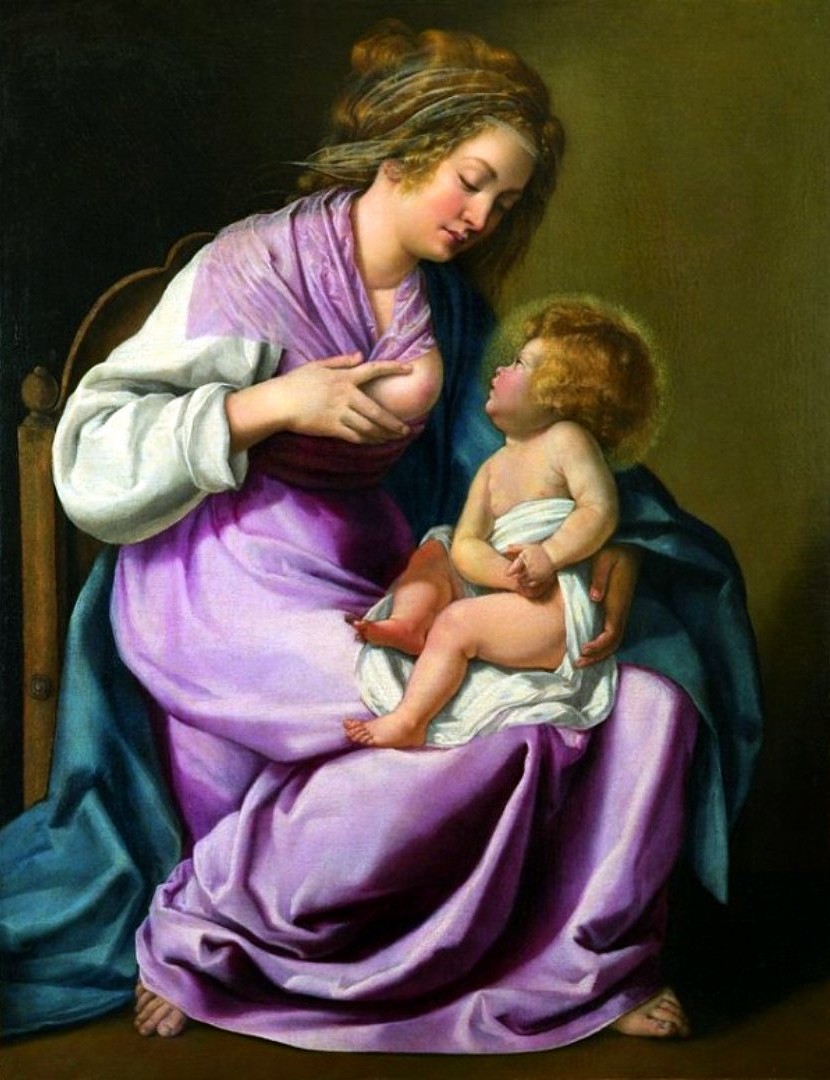 La Vergine allatta il Bambino-1617