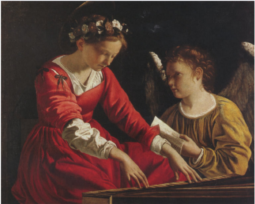 Saint Cecilia With an Angel Playing the Spinnet